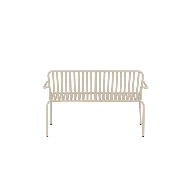 Gartenbank Peking Beige – 2-Sitzer Aluminium-Bank 130×64×85 cm