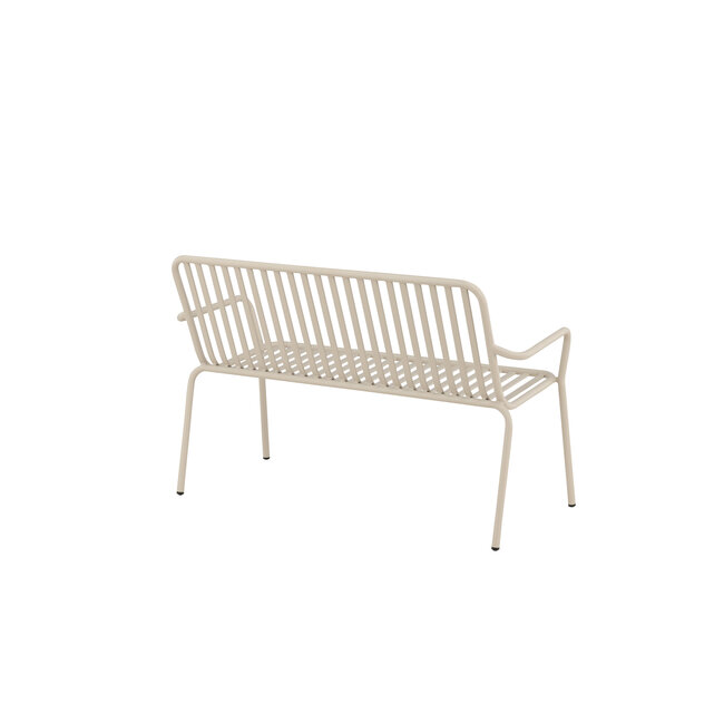 Gartenbank Peking Beige – 2-Sitzer Aluminium-Bank 130×64×85 cm