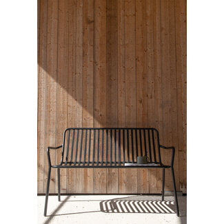 Venture Home Gartenbank Peking Schwarz – 2-Sitzer Aluminium-Bank 130×64×85 cm