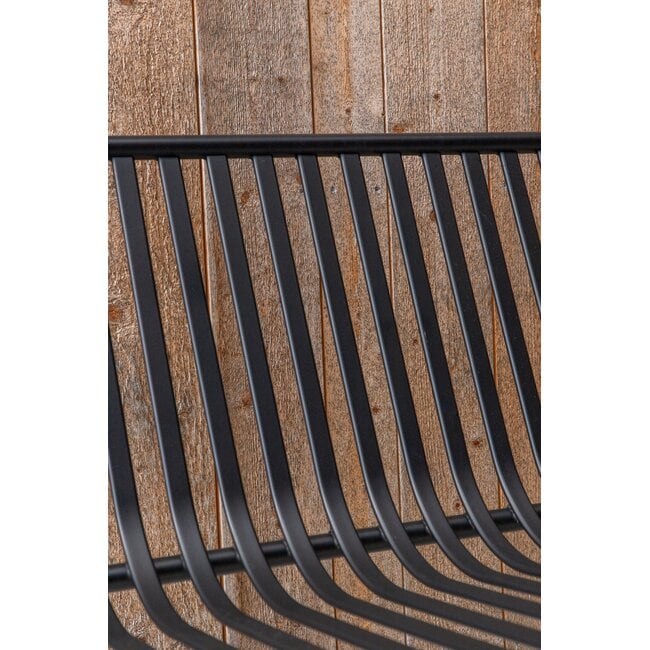 Gartenbank Peking Schwarz – 2-Sitzer Aluminium-Bank 130×64×85 cm