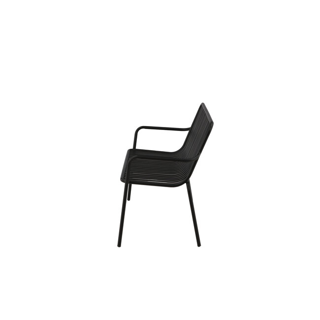 Gartenbank Peking Schwarz – 2-Sitzer Aluminium-Bank 130×64×85 cm