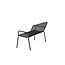 Gartenbank Peking Schwarz – 2-Sitzer Aluminium-Bank 130×64×85 cm