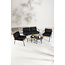 Lounge-Set Paola Schwarz – Sofa-Garnitur Stahl und Natur-Wicker mit schwarzen Auflagen