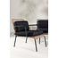 Lounge-Set Paola Schwarz – Sofa-Garnitur Stahl und Natur-Wicker mit schwarzen Auflagen