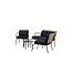 Lounge-Set Paola Schwarz – Sofa-Garnitur Stahl und Natur-Wicker mit schwarzen Auflagen