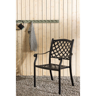 Venture Home Gartenstuhl Óbidos Schwarz – Café-Stuhl 67×63×94 cm aus Aluminium