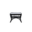 Gartentisch Moana Schwarz – Beistelltisch 95×61 cm Rattan und Klarglas
