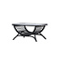 Gartentisch Moana Schwarz – Beistelltisch 95×61 cm Rattan und Klarglas