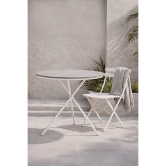 Venture Home Gartentisch Parma Grau – Runder Outdoor-Tisch ø140 cm Aintwood & Aluminium