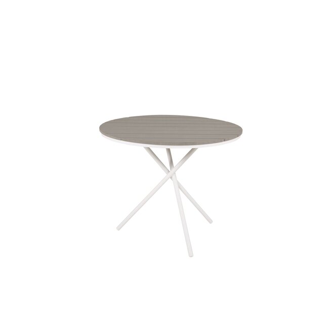Gartentisch Parma Grau – Runder Outdoor-Tisch ø140 cm Aintwood und Aluminium