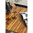 Couchtisch Penh Natur/Schwarz – Outdoor Sofatisch 100×65×40 cm Akazienholz und Stahl