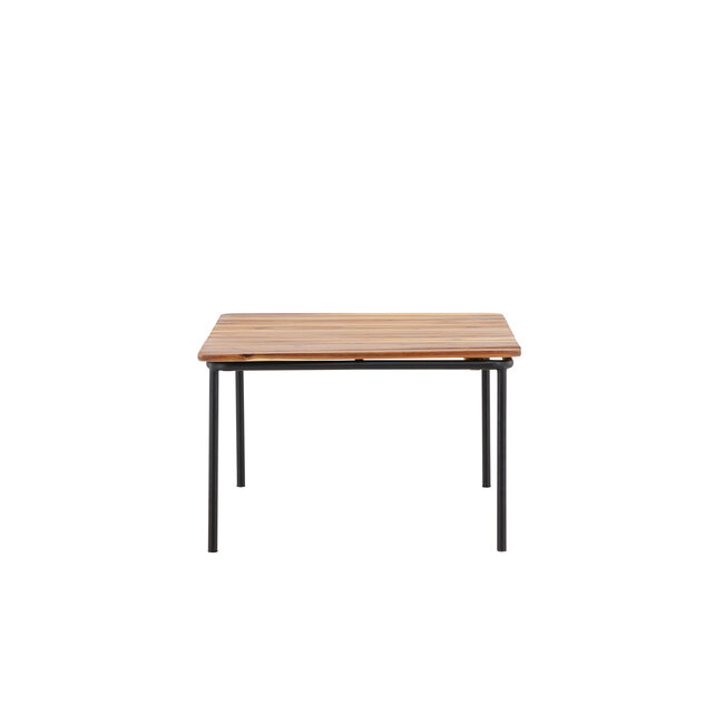 Couchtisch Penh Natur/Schwarz – Outdoor Sofatisch 100×65×40 cm Akazienholz und Stahl