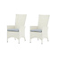 Gartenstuhl Padova Weiß/Grau – 2er-Set Relax-Stuhl 62×67×114 cm Rattan mit Auflage, 160 kg