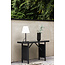 Gartentisch Padova Schwarz – Eleganter Beistelltisch 120×40 cm aus schwarzem Rattan mit Glasplatte