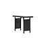 Gartentisch Padova Schwarz – Eleganter Beistelltisch 120×40 cm aus schwarzem Rattan mit Glasplatte