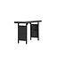 Gartentisch Padova Schwarz – Eleganter Beistelltisch 120×40 cm aus schwarzem Rattan mit Glasplatte