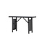 Gartentisch Padova Schwarz – Eleganter Beistelltisch 120×40 cm aus schwarzem Rattan mit Glasplatte