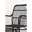 Gartensessel Rizal Schwarz – Leichter Lounge-Sessel 57×64×90 cm aus Aluminium und Kunstrotting