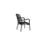 Gartensessel Rizal Schwarz – Leichter Lounge-Sessel 57×64×90 cm aus Aluminium und Kunstrotting
