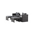 Lounge-Set Quad Schwarz – 5-tlg. Garten-Sitzgruppe aus Kunstrotting mit Sessel, Hocker und Tisch