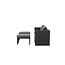 Lounge-Set Quad Schwarz – 5-tlg. Garten-Sitzgruppe aus Kunstrotting mit Sessel, Hocker und Tisch