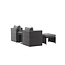 Lounge-Set Quad Schwarz – 5-tlg. Garten-Sitzgruppe aus Kunstrotting mit Sessel, Hocker und Tisch