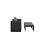 Lounge-Set Quad Schwarz – 5-tlg. Garten-Sitzgruppe aus Kunstrotting mit Sessel, Hocker und Tisch