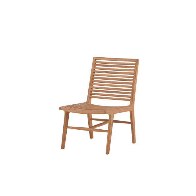 Lounge-Sessel Ribbon Teak Natur – Massiver Teakholz-Relaxstuhl mit Rippendesign für Garten und Pool