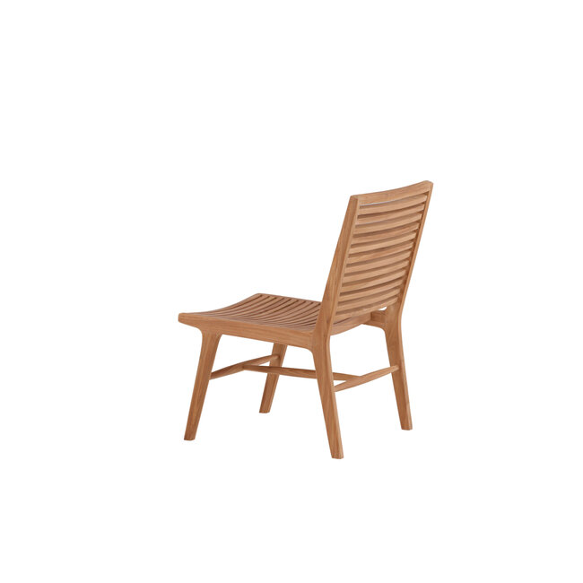 Lounge-Sessel Ribbon Teak Natur – Massiver Teakholz-Relaxstuhl mit Rippendesign für Garten und Pool