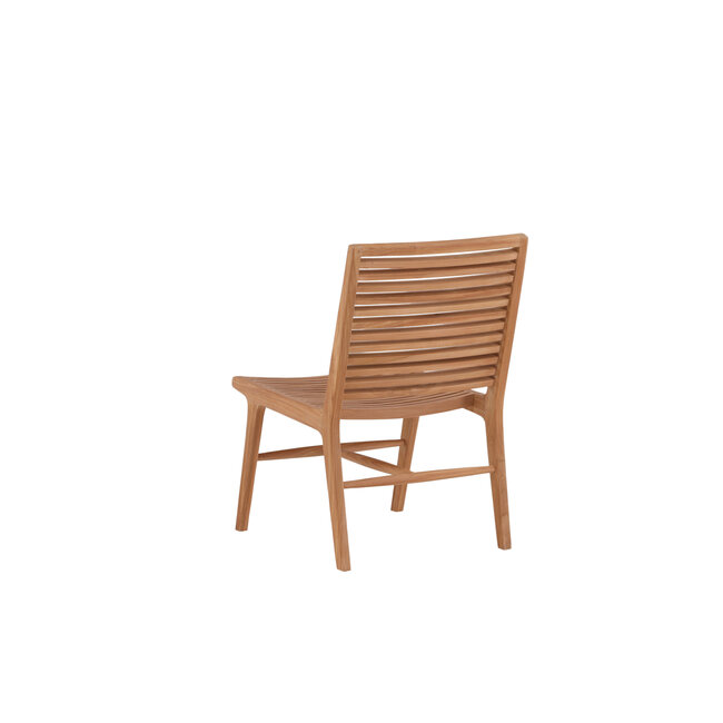 Lounge-Sessel Ribbon Teak Natur – Massiver Teakholz-Relaxstuhl mit Rippendesign für Garten und Pool