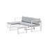 Lounge-Set Salvador Weiß – Modulares 5-tlg. Sofa-Set mit Ottomane und Couchtisch, inkl. graue Kissen