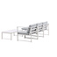 Lounge-Set Salvador Weiß – Modulares 5-tlg. Sofa-Set mit Ottomane und Couchtisch, inkl. graue Kissen