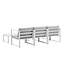 Lounge-Set Salvador Weiß – Modulares 5-tlg. Sofa-Set mit Ottomane und Couchtisch, inkl. graue Kissen