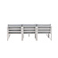 Lounge-Set Salvador Weiß – Modulares 5-tlg. Sofa-Set mit Ottomane und Couchtisch, inkl. graue Kissen