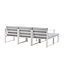 Lounge-Set Salvador Weiß – Modulares 5-tlg. Sofa-Set mit Ottomane und Couchtisch, inkl. graue Kissen