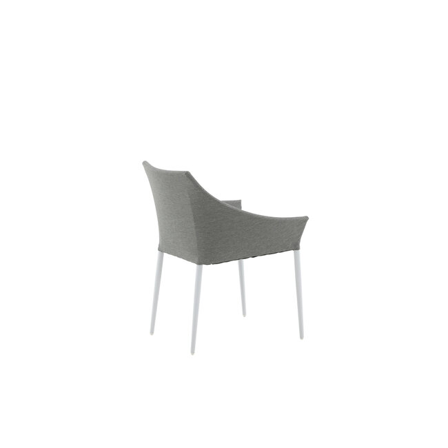 Gartenstuhl Spoga Grau – Bequemer Outdoor-Stuhl aus Aluminium, Kunstfaser, Schaumstoff und Mesh, 60 × 62 × 81 cm, Sitzhöhe 45,5 cm