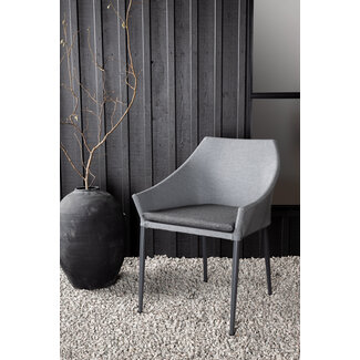 Venture Home Gartenstuhl Spoga Grau – Kunstfaser & Aluminium Outdoor-Stuhl mit Polster