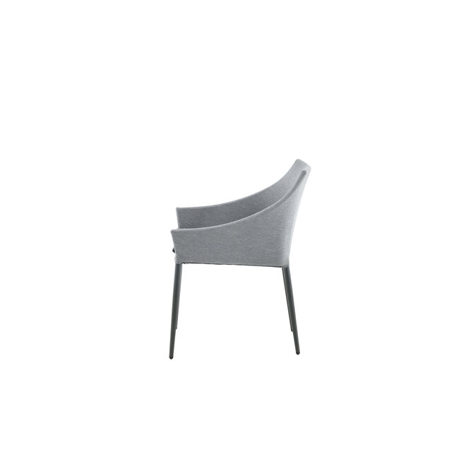 Gartenstuhl Spoga Grau – Bequemer Outdoor-Stuhl aus Aluminium, Kunstfaser und Schaumstoff, 60 × 62 × 81 cm, wetterfest
