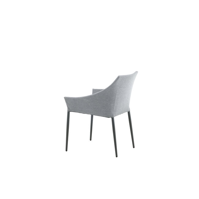 Gartenstuhl Spoga Grau – Bequemer Outdoor-Stuhl aus Aluminium, Kunstfaser und Schaumstoff, 60 × 62 × 81 cm, wetterfest