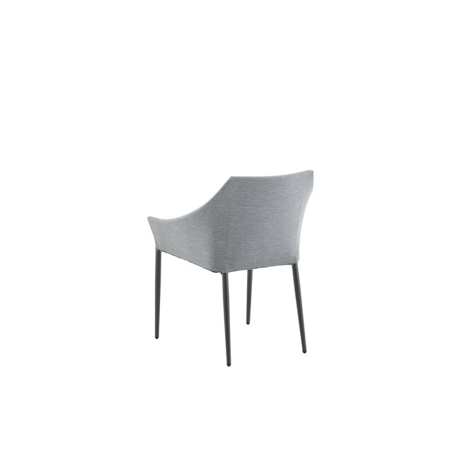 Gartenstuhl Spoga Grau – Bequemer Outdoor-Stuhl aus Aluminium, Kunstfaser und Schaumstoff, 60 × 62 × 81 cm, wetterfest