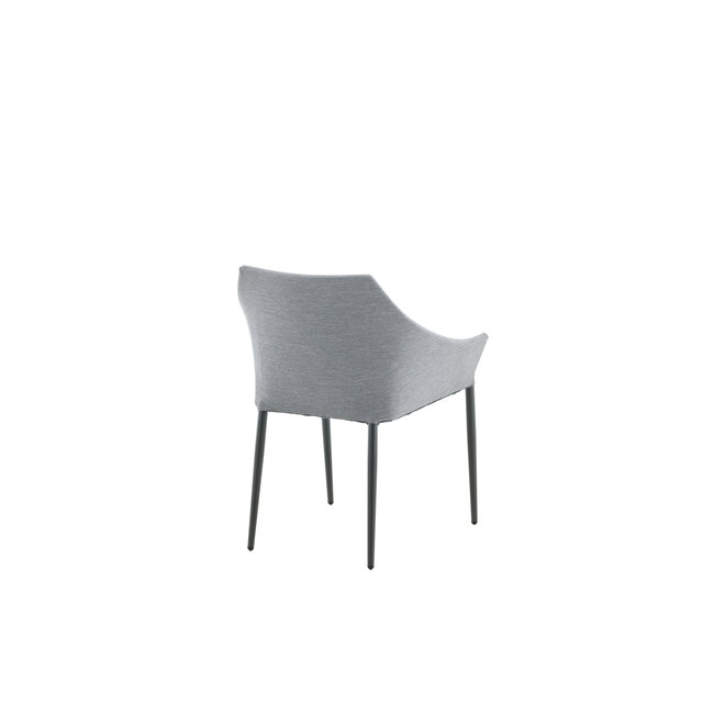 Gartenstuhl Spoga Grau – Bequemer Outdoor-Stuhl aus Aluminium, Kunstfaser und Schaumstoff, 60 × 62 × 81 cm, wetterfest
