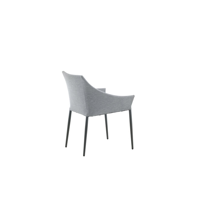 Gartenstuhl Spoga Grau – Bequemer Outdoor-Stuhl aus Aluminium, Kunstfaser und Schaumstoff, 60 × 62 × 81 cm, wetterfest