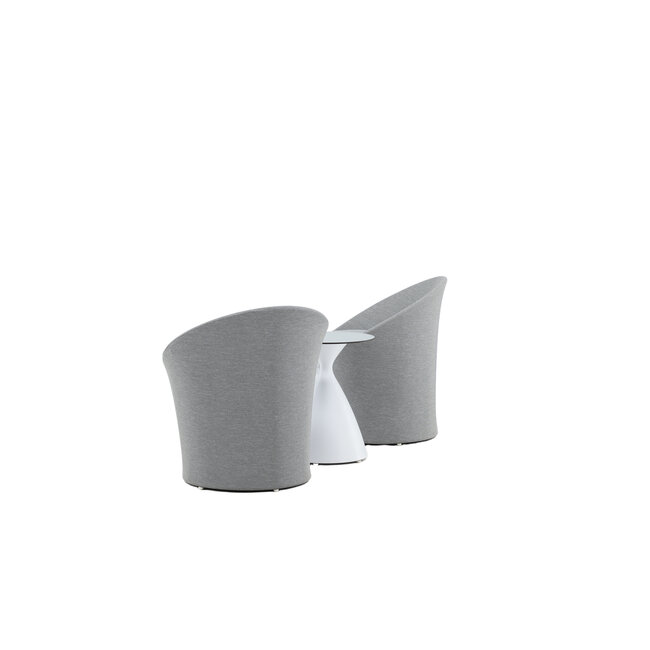Lounge-Set Spoga Grau – Aluminium Sofagarnitur mit Couchtisch (H 52 cm), Stuhlmaße 67 × 58 × 73 cm, wetterfest