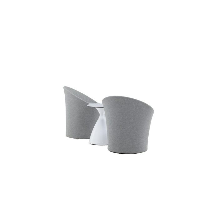 Lounge-Set Spoga Grau – Aluminium Sofagarnitur mit Couchtisch (H 52 cm), Stuhlmaße 67 × 58 × 73 cm, wetterfest