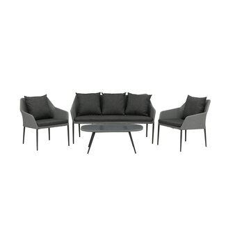 Venture Home Lounge-Set Spoga Schwarz – Aluminium Outdoor-Lounge 150×76 cm