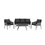 Lounge-Set Spoga Schwarz – Elegantes Garten-Lounge-Set aus Aluminium, 150 × 76 × 82 cm, wetterfest und modern