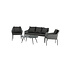 Lounge-Set Spoga Schwarz – Elegantes Garten-Lounge-Set aus Aluminium, 150 × 76 × 82 cm, wetterfest und modern