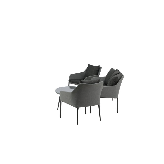 Lounge-Set Spoga Schwarz – Elegantes Garten-Lounge-Set aus Aluminium, 150 × 76 × 82 cm, wetterfest und modern