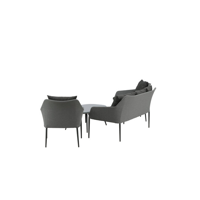 Lounge-Set Spoga Schwarz – Elegantes Garten-Lounge-Set aus Aluminium, 150 × 76 × 82 cm, wetterfest und modern