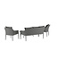 Lounge-Set Spoga Schwarz – Elegantes Garten-Lounge-Set aus Aluminium, 150 × 76 × 82 cm, wetterfest und modern